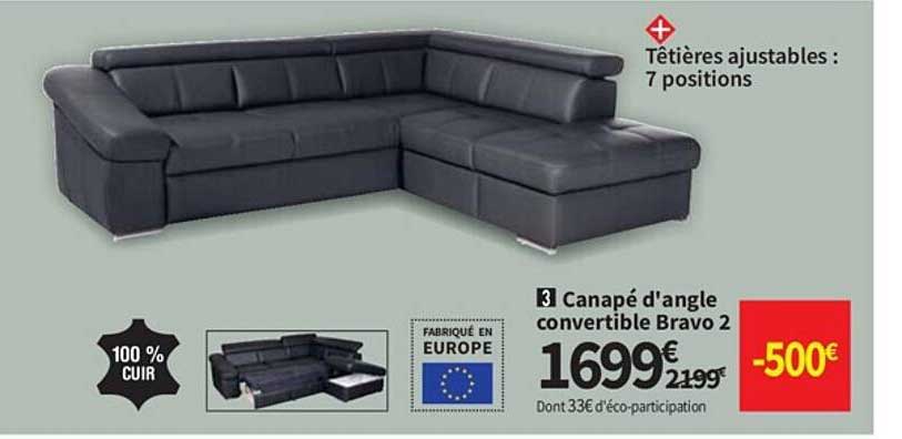 Canapé D'angle Convertible Bravo 2