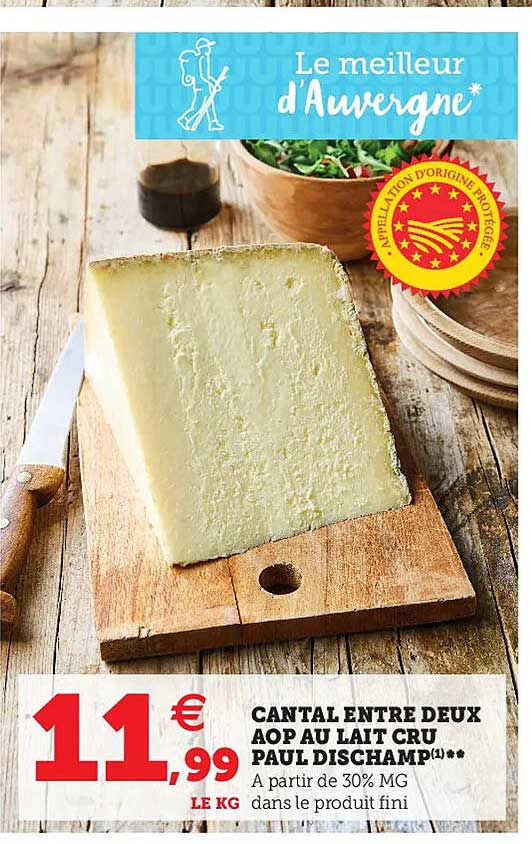cantal entre deux aop au lait cru paul dischamp