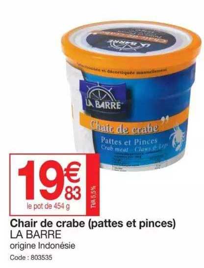Chair De Crabe (pattes Et Pinces) La Barre