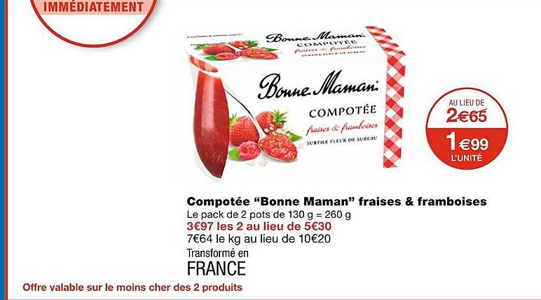 compotée bonne maman fraise & framboises
