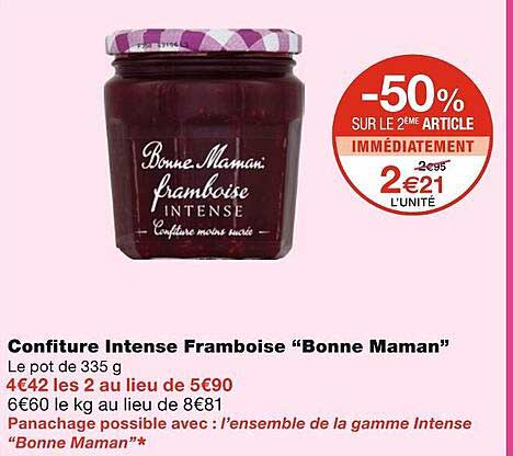 confiture intense framboise bonne maman