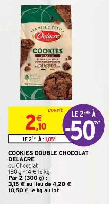 Cookies Double Chocolat Delacre