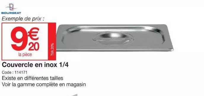 Couvercle En Inox ¼ Bourgeat