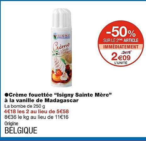 crème fouettée isigny sainte mère à la vanille de madagascar