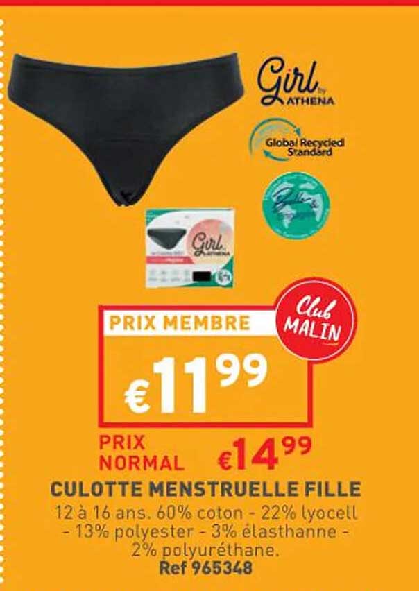 culotte menstruelle fille