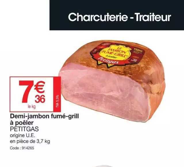 demi-jambon fumé-grill à poêler petitgas