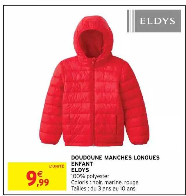doudoune manches longues enfant eldys