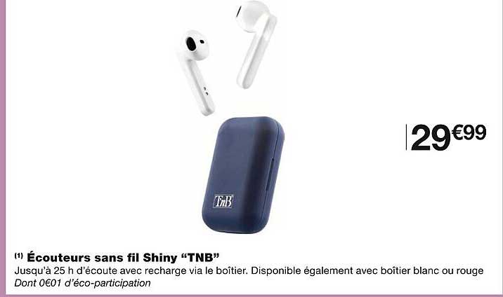 écouteur sans fil shiny tnb