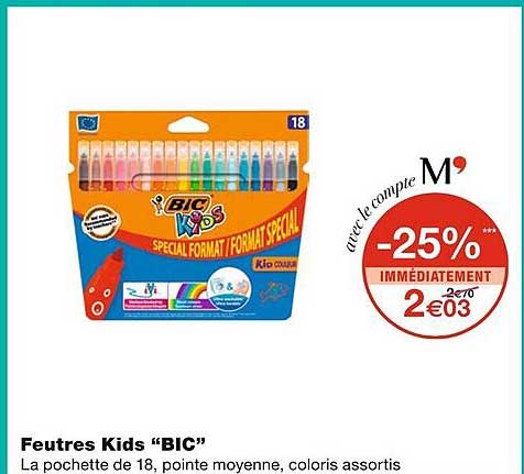 Feutres Kids Bic