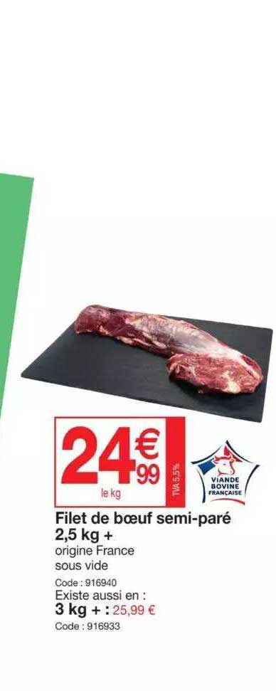 filet de bœuf semi-paré