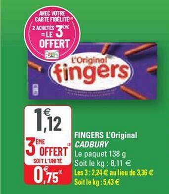fingers l'original cadbury