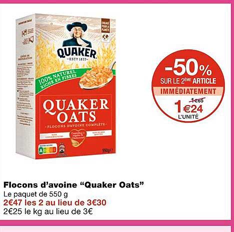 flocons d'avoine quaker oats