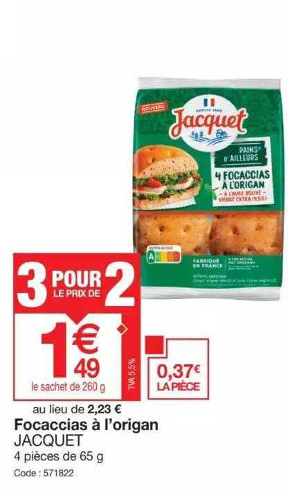 Focaccias à L'origan Jacquet