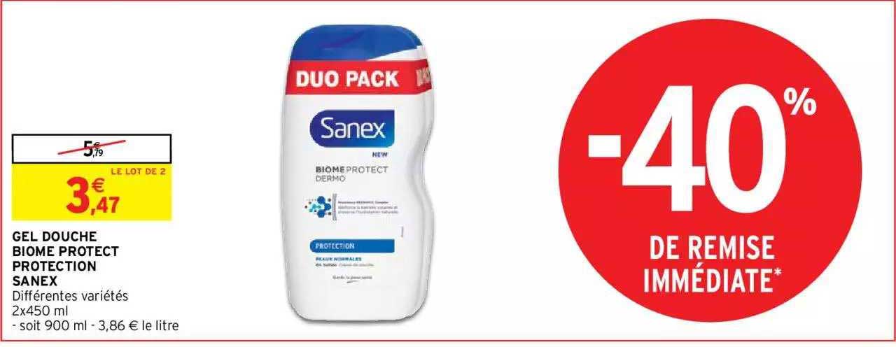 gel douche biome protect protection sanex