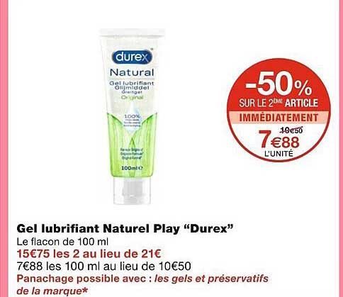 Gel Lubrifiant Naturel Play Durex