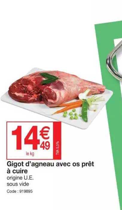 gigot d'agneau avec os prêt à cuire