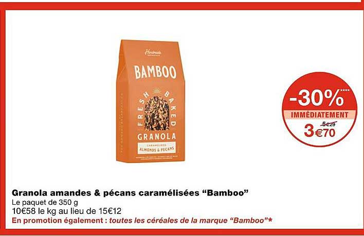 granola amandes & pécans caramélisées bamboo