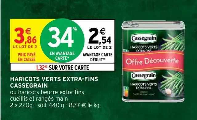haricots verts extra-fins cassegrain