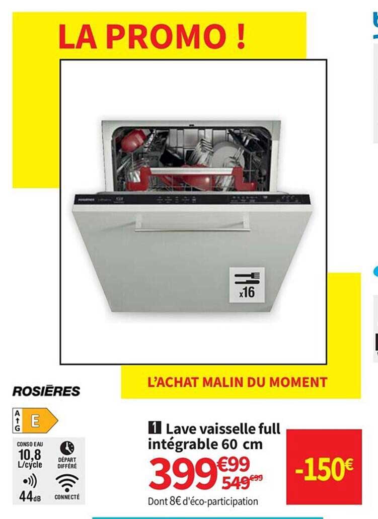 Lave Vaisselle Full Intégrable 60 Cm Rosières