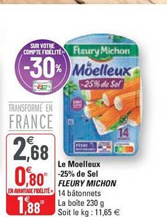 le moelleux -25% de sel fleury michon