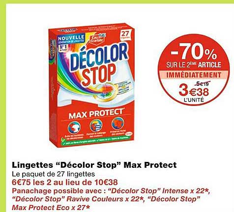 lingettes décolor stop max protect