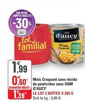 maïs croquant sans résidu de pesticides sans ogm d'aucy