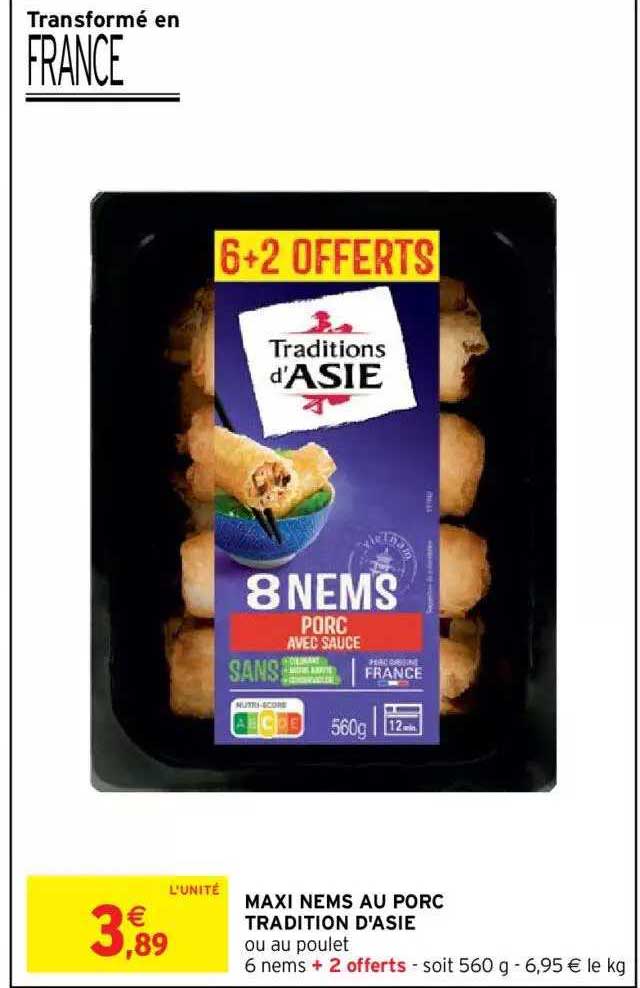 maxi nems au porc tradition d'asie