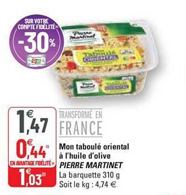 mon taboulé oriental à l'huile d'olive pierre martinet