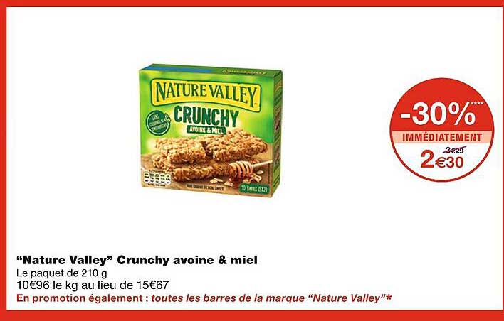 nature valley crunchy avoine & miel
