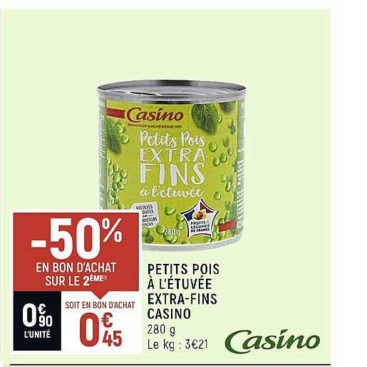 petits pois à l'étuvée extra-fins casino