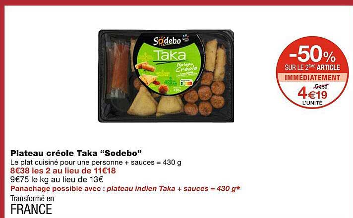 plateau créole taka sodebo