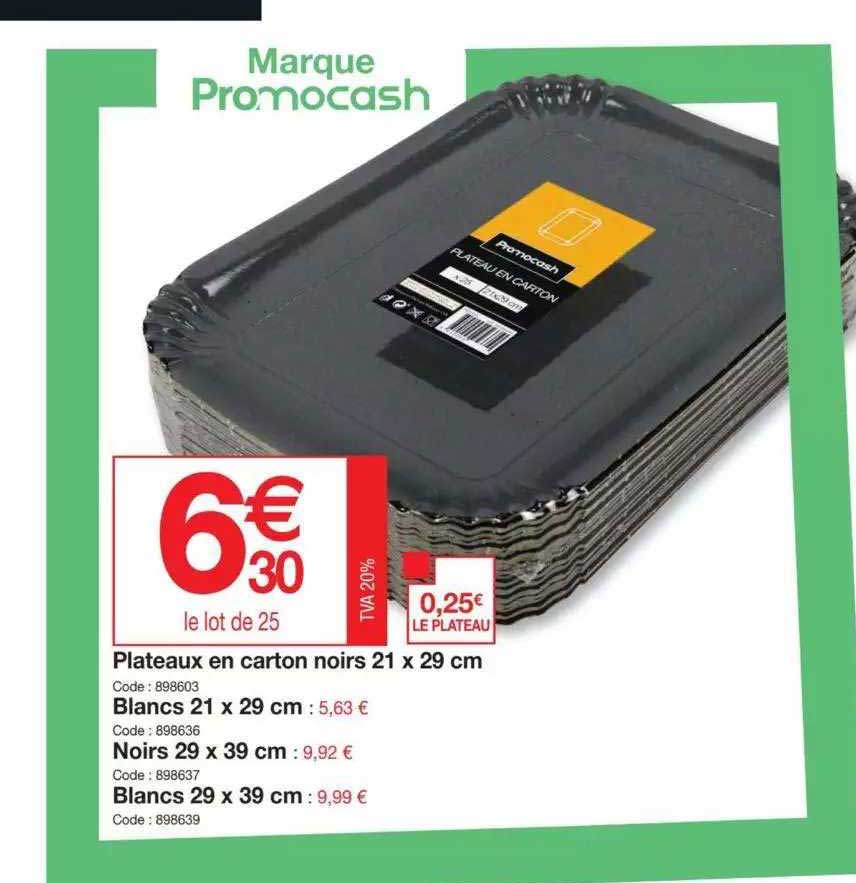 Plateaux En Carton Noir Ou Blancs