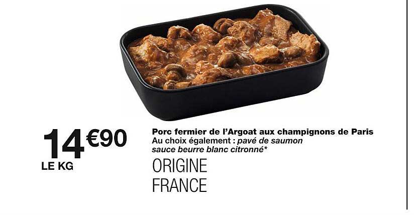 Porc Fermier De L'argoat Aux Champignons De Paris