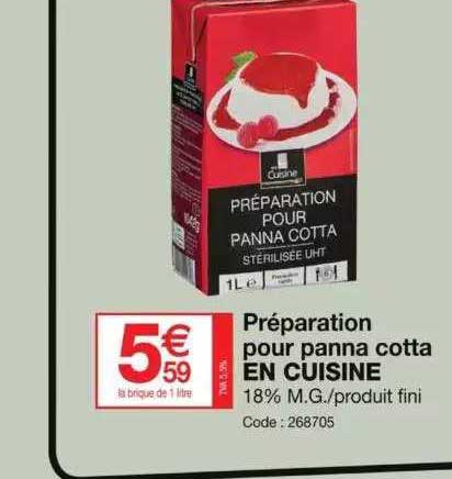 préparation pour panna cotta en cuisine