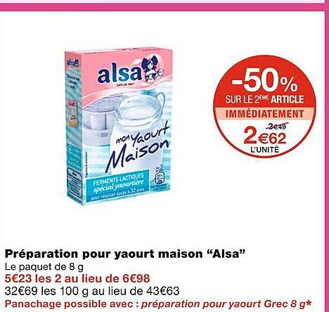 Préparation Pour Yaourt Maison Alsa
