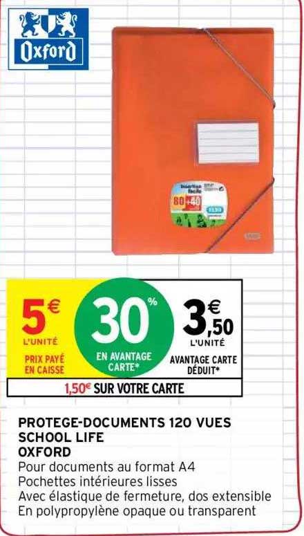 protège-documents 120 vues school life oxford