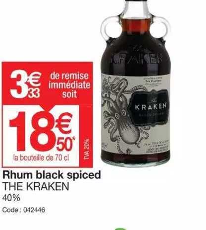 rhum black spiced the kraken
