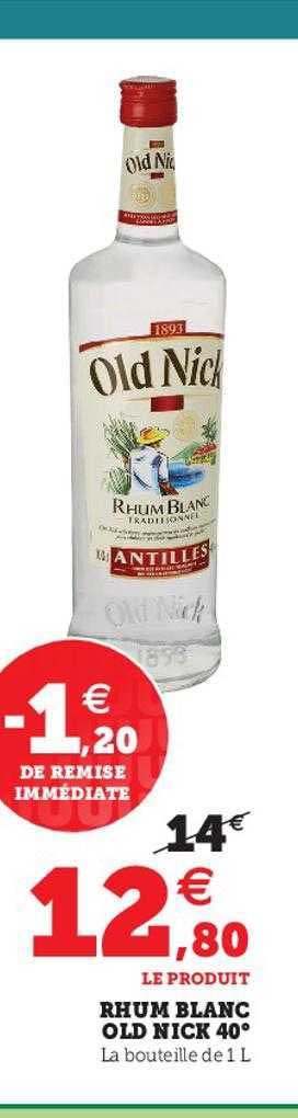 rhum blanc old nick 40°