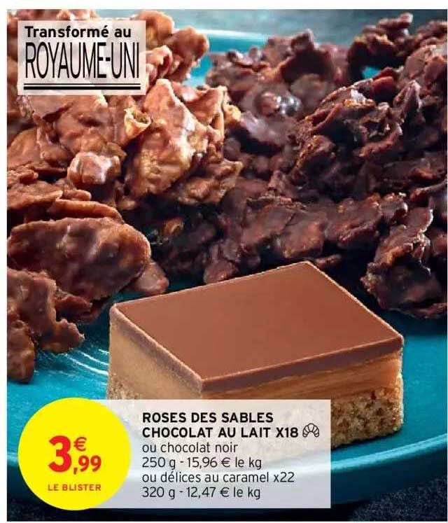 roses des sables chocolat au lait x18