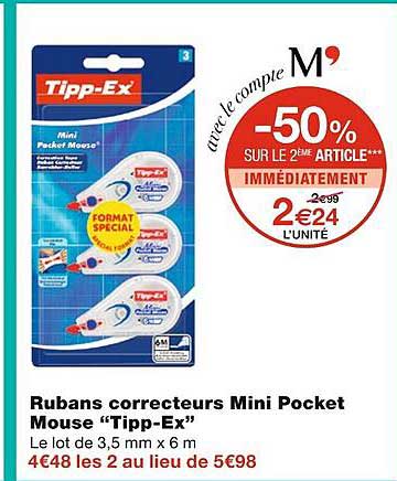rubans correcteurs mini pocket mouse tipp-ex