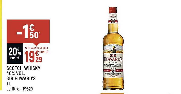 scotch whisky 40% vol. sir edward's