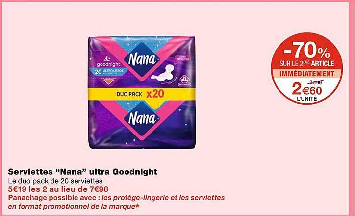 serviettes nana ultra goodnight