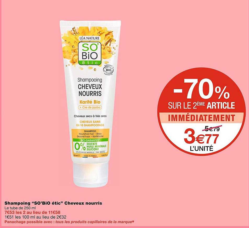 shampoing so'bio étic cheveux nourris