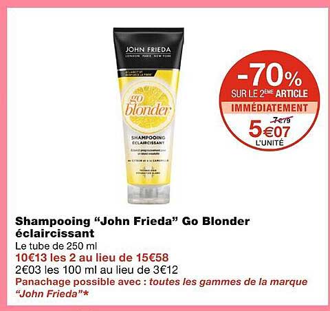 shampooing john frieda go blonder éclaircissant