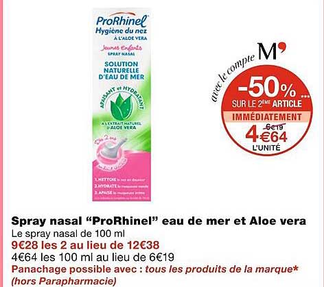spray nasal prorhinel eau de mer et aloe vera