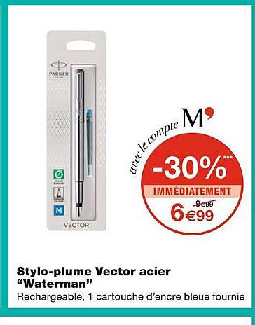 stylo-plume vector acier waterman