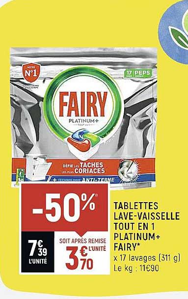 tablettes lave-vaisselle tout en 1 platinum+ fairy