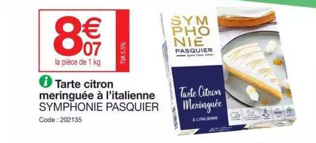 tarte citron meringué à l'italienne symphonie pasquier