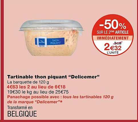 tartinable thon piquant delicemer