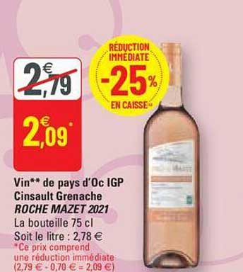 vin du pays d'oc igp cinsault grenache roche mazet 2021